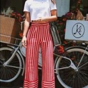 Zara Red and White Trousers